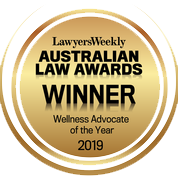 This is a image of the Lawyers Weekly Australian Law Awards Wellness Advocate of the Year 2019 badge for Clarissa Rayward