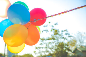 This is an image of rainbow balloons.