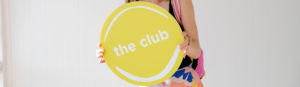 This is an image of Sarah Follent holding out the Club logo.